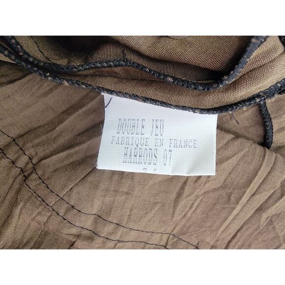 Double Jeu Crop Trouser Pants Womens S/M Crinkle Bohemian Boho Hippie Brown Rare - Picture 7 of 11